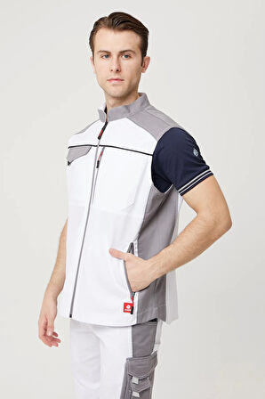 Yazlık İş Yeleği Polyester Gabardin Allium Outdoor Yelek Hafif Nefes Alabilir Fonksiyonel Cepli