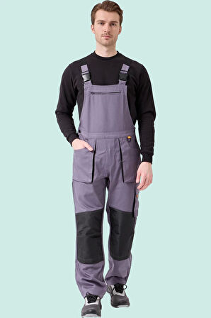 Erkek Gabardin Bahçıvan Tulum ISG Baccata İş Güvenliği Kot Salopet Denim Çok Cepli