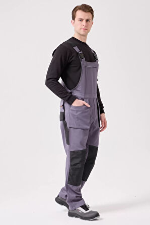 Erkek Gabardin Bahçıvan Tulum ISG Baccata İş Güvenliği Kot Salopet Denim Çok Cepli