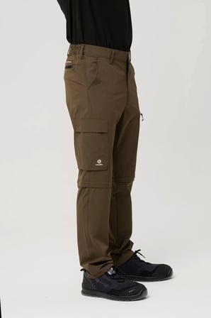 Erkek Düz Kaki Rüzgar Geçirmez Trekking Pantolonu Erciyes Outdoor Pantolon Dönüştürülebilir