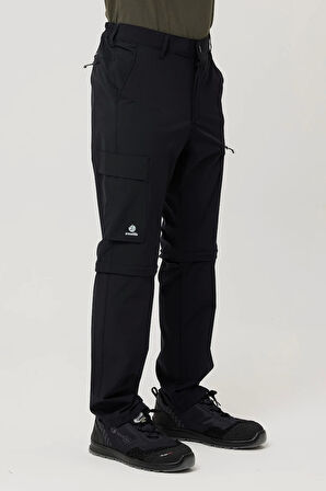 Erkek Düz Kaki Rüzgar Geçirmez Trekking Pantolonu Erciyes Outdoor Pantolon Dönüştürülebilir