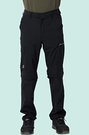 Erkek Düz Kaki Rüzgar Geçirmez Trekking Pantolonu Erciyes Outdoor Pantolon Dönüştürülebilir