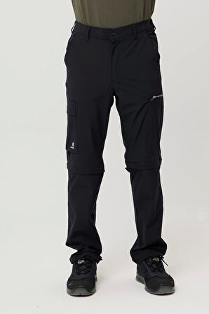 Erkek Düz Kaki Rüzgar Geçirmez Trekking Pantolonu Erciyes Outdoor Pantolon Dönüştürülebilir