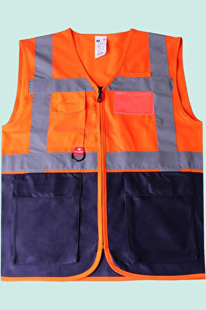 Neon İş Güvenliği Yeleği Çok Cepli Abisko Executive Reflektörlü Yüksek Görünürlüklü Fonksiyonel