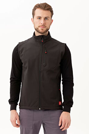 Softshell Erkek Yelek Kışlık İş Güvenliği Salina Günlük Kullanıma Uygun Konforlu Kesim Fermuarlı