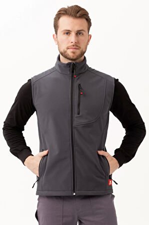 Softshell Erkek Yelek Kışlık İş Güvenliği Salina Günlük Kullanıma Uygun Konforlu Kesim Fermuarlı
