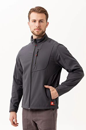 Erkek Softshell Su İtici Rüzgar Geçirmez Kışlık Outdoor İş ve Günlük Mont
