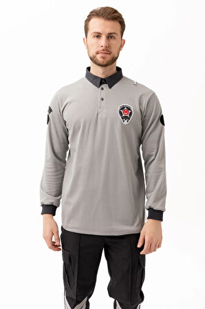 Münih Uzun Kol Güvenlik T-shirt Gri-füme