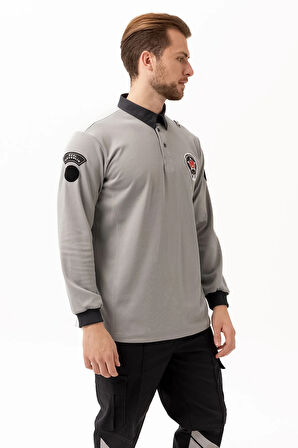 Münih Uzun Kol Güvenlik T-shirt Gri-füme