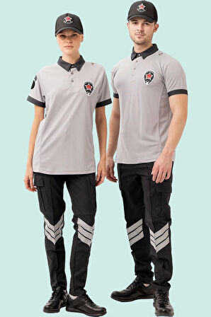 Unisex Polo Yaka Güvenlik Tişörtü İş Güvenliği Münih shirt Görevlisi Tişört Personel Üniforma