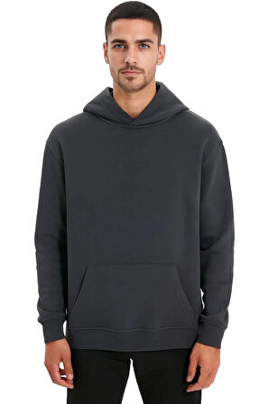 Erkek Kordonsuz Hoodie Kapüşonlu Sweatshirt Rahat Spor Tarz Giyime Uygun Sweat