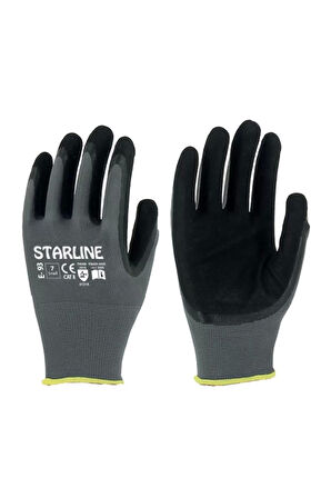 Nitril Kaplamalı İş Eldiveni Starline E93 EN 388 420 Köpük Ömürlü Esnek Koruma