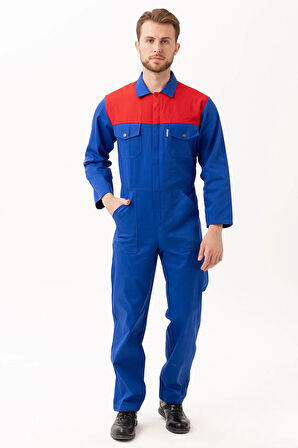 Carica Yazlık Saxmavi Kırmızı İş Tulum Outdoor Rahat İş Tipi Tulum