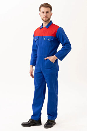 Carica Yazlık Saxmavi Kırmızı İş Tulum Outdoor Rahat İş Tipi Tulum