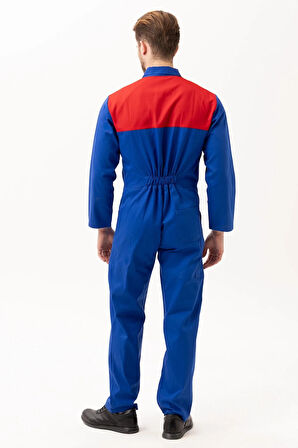 Carica Yazlık Saxmavi Kırmızı İş Tulum Outdoor Rahat İş Tipi Tulum