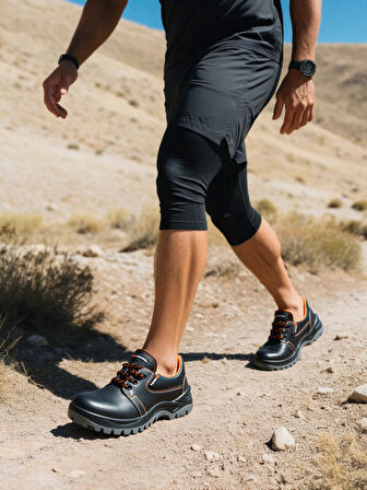 Deri Erkek İş Güvenliği Ayakkabısı Rolax 106 Mekap Cilt Suya Çelik Burunlu