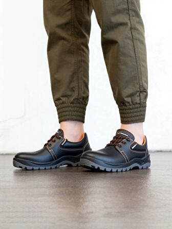 Deri Erkek İş Güvenliği Ayakkabısı Rolax 106 Mekap Cilt Suya Çelik Burunlu