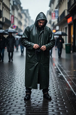 Yağmurluk Uzun Erkek Su Geçirmez İmperteks İthal Pratik Taşıma Çantalı