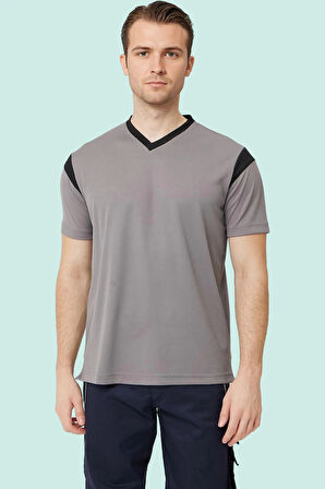 Erkek V Yaka Nefes Alan TShirt Allium Tişört Alabilir Esnek Şık İş Günlük İçin