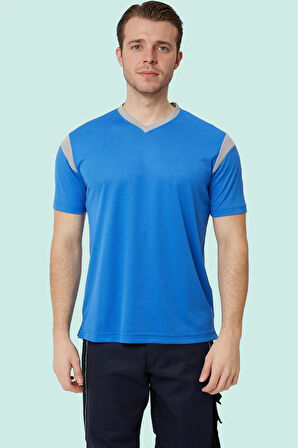 Erkek V Yaka Nefes Alan TShirt Allium Tişört Alabilir Esnek Şık İş Günlük İçin