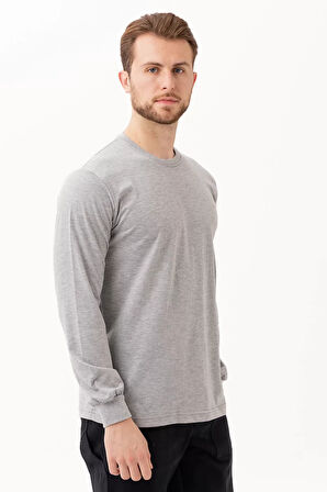 Uzun Kollu Tshirt 50 Pamuk Polyester Gaura Basic shirt Rahat Şık Tasarım Günlük Kombinler