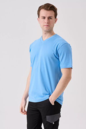 V Yaka 100 Pamuk Penye Tshirt Is Gvenligi Galanthus shirt Nefes Alabilir Rahat Şık Tasarım