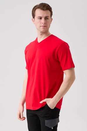 V Yaka 100 Pamuk Penye Tshirt Is Gvenligi Galanthus shirt Nefes Alabilir Rahat Şık Tasarım