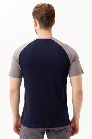 Erkek V Yaka Tişört İki Renkli 100 Pamuk Altena
