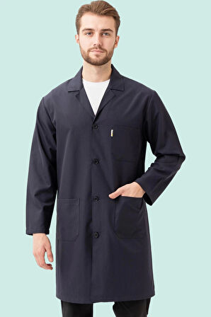 Erkek Uzun Kollu İş Önlüğü 75 Polyester OEKOTEX Vanessa Önlük Yaka Rahat