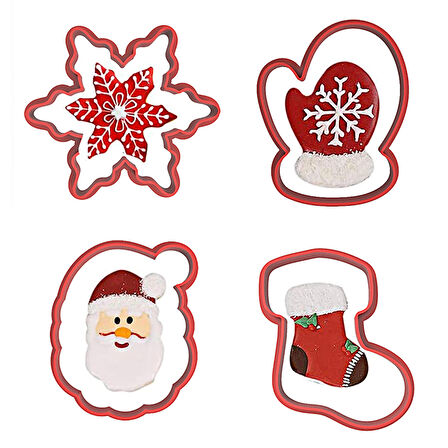 Yılbaşı Noel Kurabiye Kalıbı 4'lü Set-2