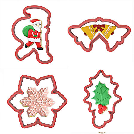 Yılbaşı Noel Kurabiye Kalıbı 4'lü Set-3