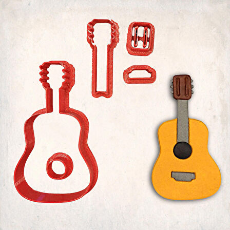 Akustik Gitar Detay Kurabiye Kalıp Seti 4’lü