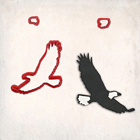 Siyah Beyaz Kartal Detay Kurabiye Kalıp Seti 3’lü