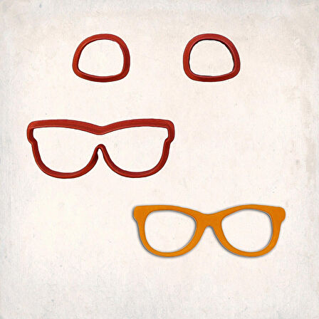 Gözlük Detay Kurabiye Kalıp Seti 3’lü