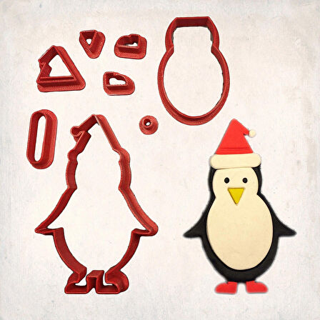 Noel Pengueni Detay Kurabiye Kalıp Seti 8’li