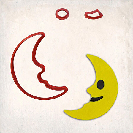 Ay Yüzü Detay Kurabiye Kalıp Seti 3’lü