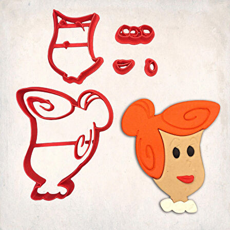 Flinstones Wilma Detay Kurabiye Kalıp Seti 5’li
