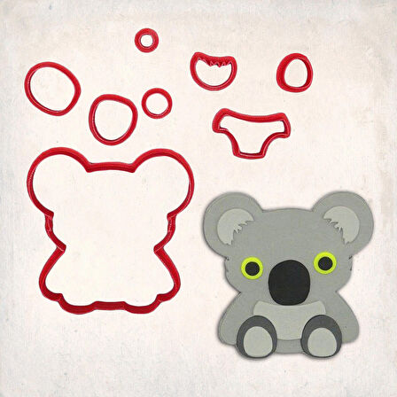 Koala Detay Kurabiye Kalıp Seti 8’li