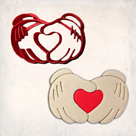 Mickey ve Kalp Detay Kurabiye Kalıbı