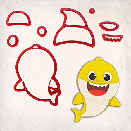 Pinkfong Baby Shark Detay Kurabiye Kalıp Seti 8’li