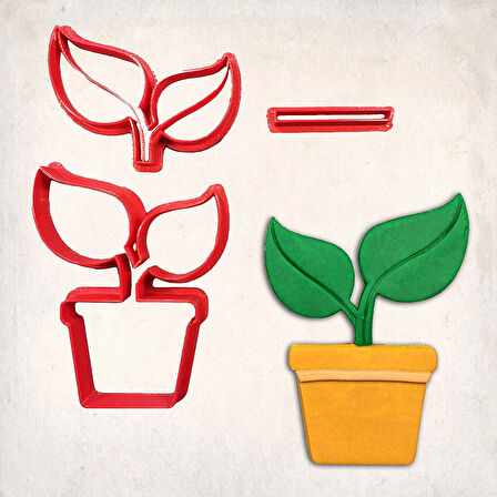 Bitki Detay Kurabiye Kalıp Seti 3’lü