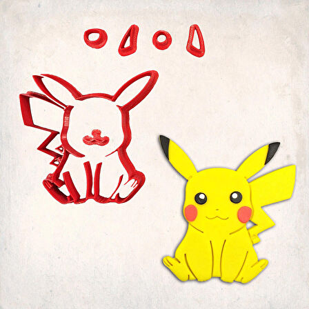 Pokemon Pikachu Detay Kurabiye Kalıp Seti 6’lı