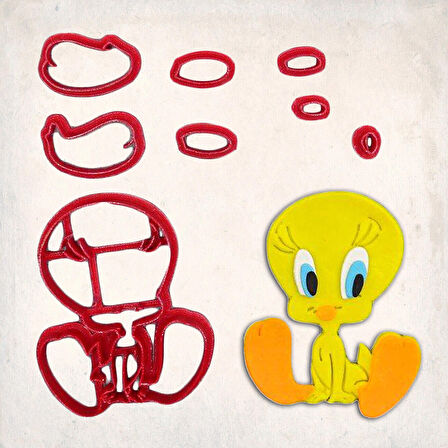 Tweety Detay Kurabiye Kalıp Seti 8 Parça