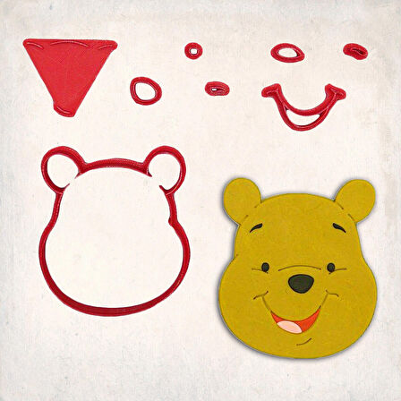 Winnie the Pooh Detay Kurabiye Kalıp Seti 8’li