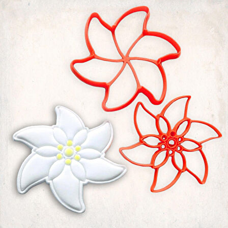 Çiçek Detaylı Kurabiye Kalıp Seti 2’li