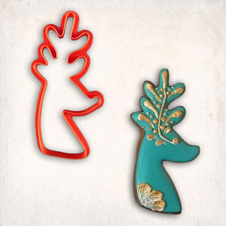 Deer Head Kurabiye Kalıbı Şekillendirici Kopat