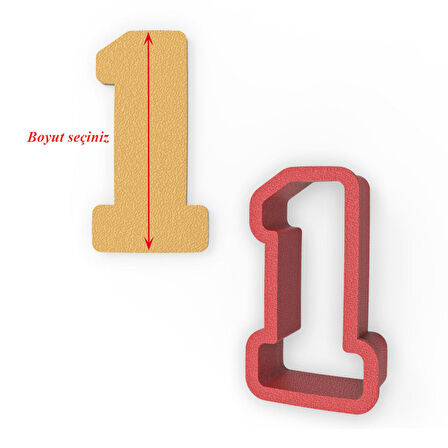 1 Rakam Kurabiye Kalıbı Şekillendirici Kopat Kesici