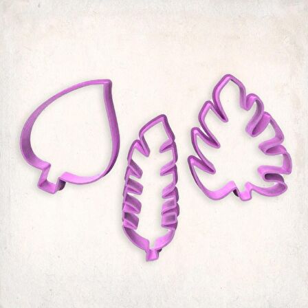 Tropikal Yapraklar Kurabiye Kalıp Set 3’lü