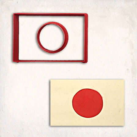 Japon Bayrağı Detay Kurabiye Kalıp Seti 2’li
