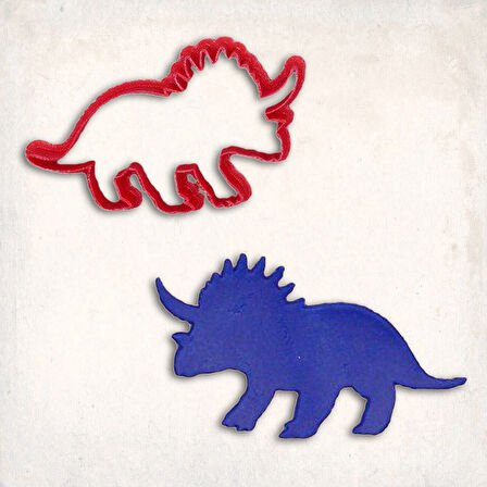Triceratops-1 Dinozor Kurabiye Kalıbı Şekillendirici Kopat